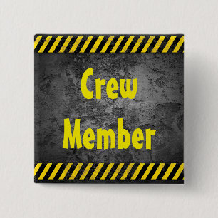 Construction theme 15 cm square badge