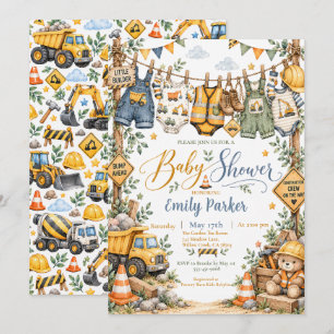 Construction Theme Baby Shower Invitation