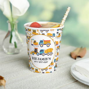 Construction Theme Birthday Dump Truck Party Paper Cups