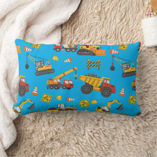 Construction Theme Blue Lumbar Cushion