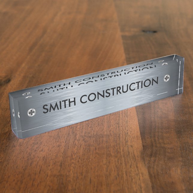 Construction Theme Desk Plaque Nameplate (Side)
