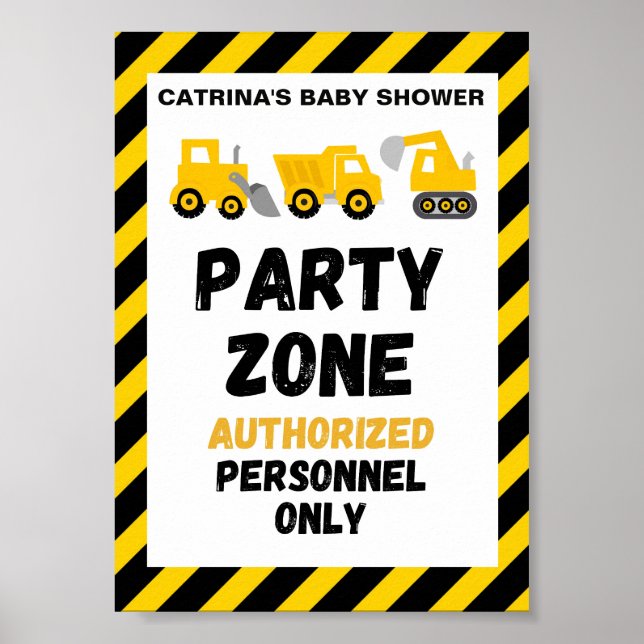 Construction themed party Sign (Front)