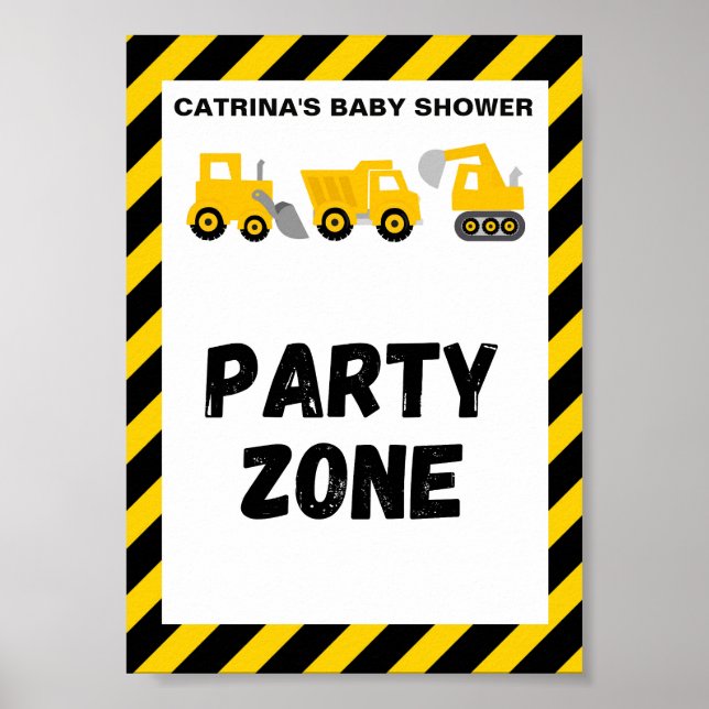 Construction themed party Sign (Front)