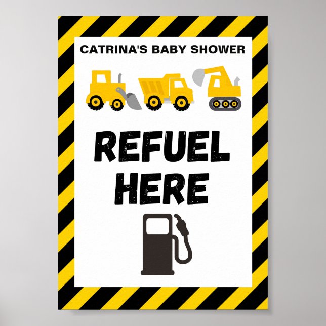 Construction themed party Sign (Front)