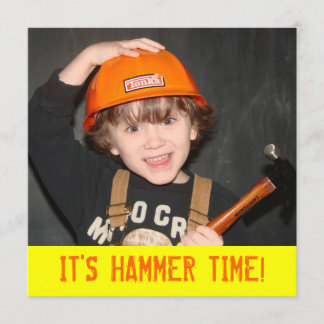 Construction Tool Theme Birthday Invitation