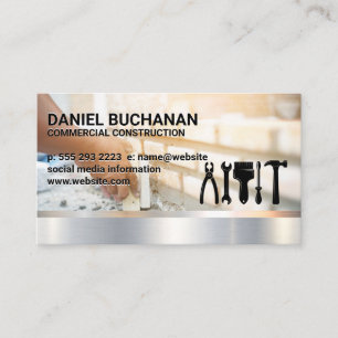 Construction Tools   Brick Layer  Business Card