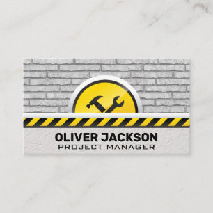 Construction Tools Brick Wall Background Business Card