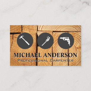 Construction Tools Cut Wood Business Card