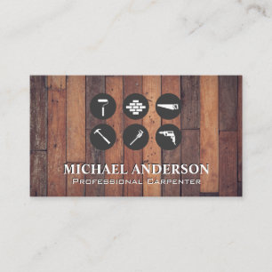 Construction Tools   Hardwood Business Card