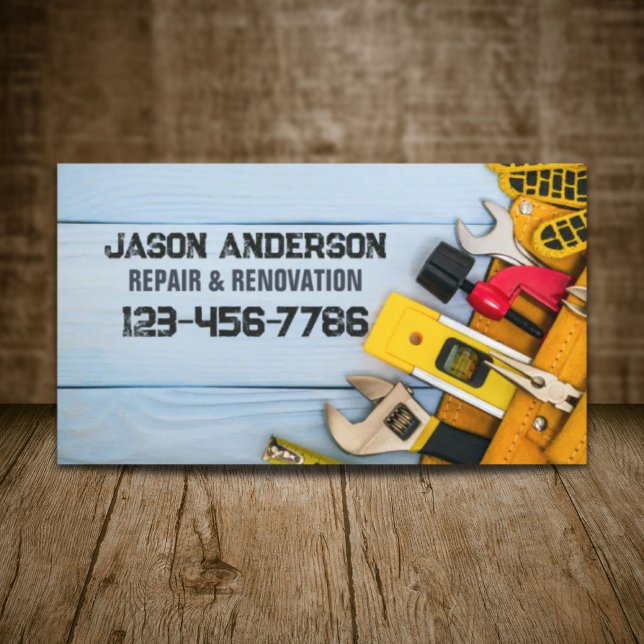 Construction Tools Renovation Repair  Handyman Business Card (Construction Tools Renovation Repair Handyman Business Card)