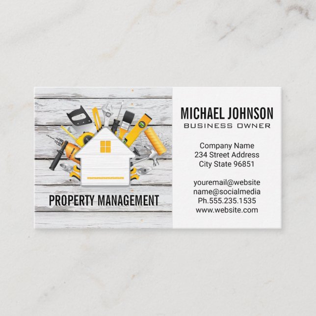 Construction Tools Supplies Business Card (Front)