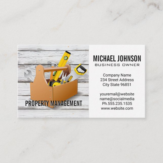 Construction Tools Supplies | Tool Box Business Card (Front)
