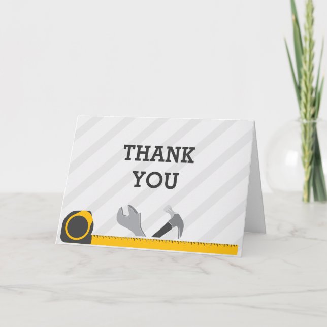 Construction Tools Thank You Card (Front)