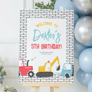 Construction Toys Boy Birthday Party Welcome Sign