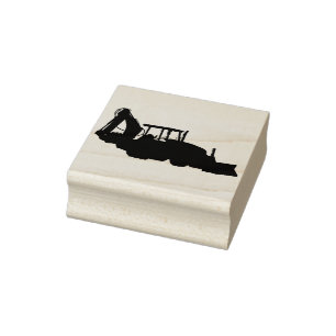 Construction tractor rubber stamp