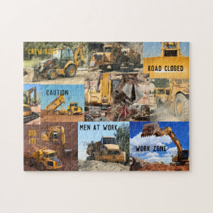 Construction Tractors collage Jigsaw Puzzle