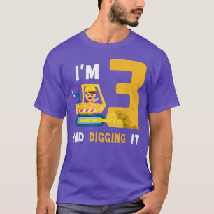 Construction Truck 3rd Birthday 3 Years Old Digger T-Shirt
