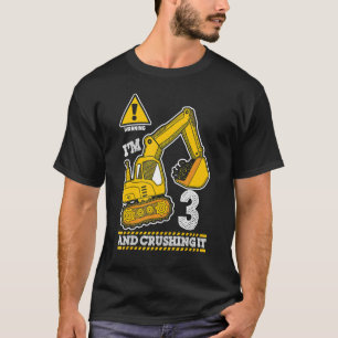 Construction Truck 3rd Birthday 3 Years Old Digger T-Shirt