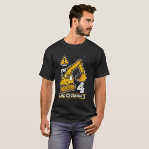 Construction Truck 4Th 4 Digger Builder T-Shirt