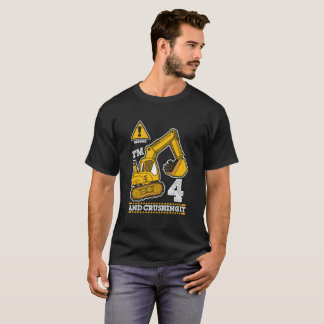 Construction Truck 4Th 4 Digger Builder T-Shirt