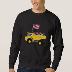 Construction Truck 4th of July Firework USA Patri Sweatshirt