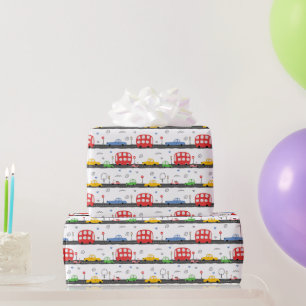 Construction Truck And Car Pattern Wrapping Paper
