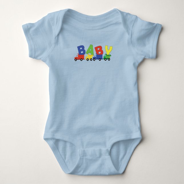 Construction Truck Baby Shower Bodysuit (Front)