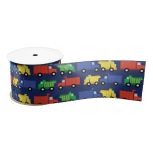 Construction Truck Baby Shower Satin Ribbon