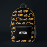 Construction Truck Backpack for Boys - Personalise<br><div class="desc">Make your little builder's day with this personalised construction truck backpack! Covered in bright yellow diggers, dump trucks, and excavators, it's perfect for toddlers and preschool boys who love big machines. Lightweight and durable, this custom school bag features your child’s name on the front and plenty of space for daycare,...</div>