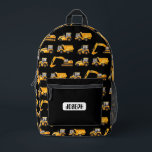 Construction Truck Backpack for Boys - Personalise<br><div class="desc">Make your little builder's day with this personalised construction truck backpack! Covered in bright yellow diggers, dump trucks, and excavators, it's perfect for toddlers and preschool boys who love big machines. Lightweight and durable, this custom school bag features your child’s name on the front and plenty of space for daycare,...</div>