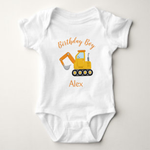 Construction Truck Birthday Boy Baby Bodysuit