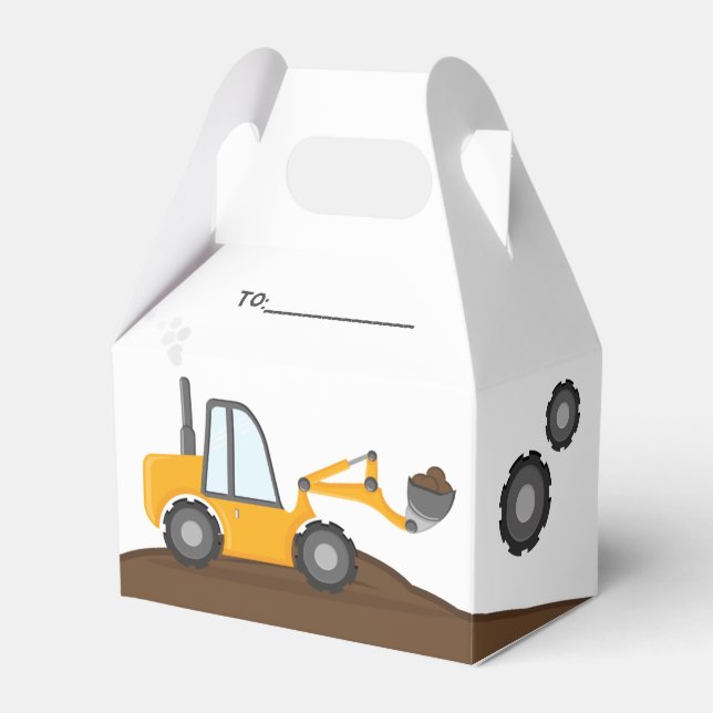 Construction Truck Birthday  Favour Box (Front Side)