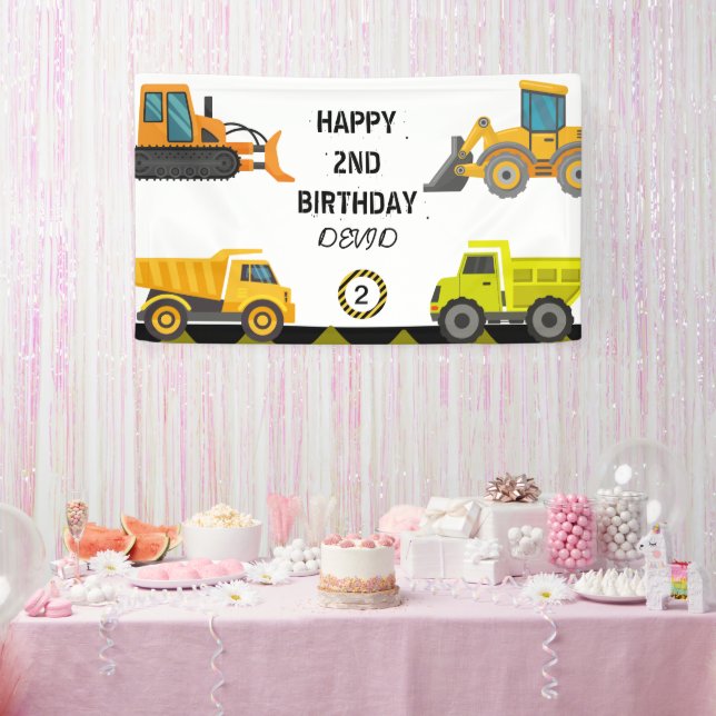 Construction Truck Birthday Party Banner (Party)