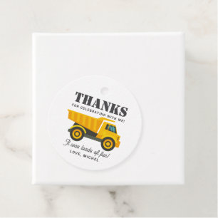 Construction Truck Birthday Party Decoration Favour Tags
