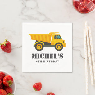 Construction Truck Birthday Party Decoration Napkin
