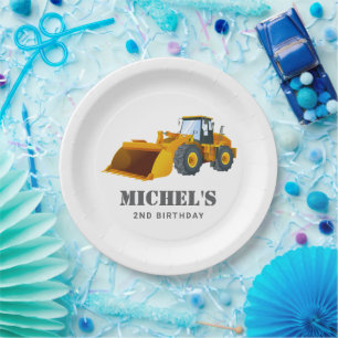 Construction Truck Birthday Party Decoration Paper Plate