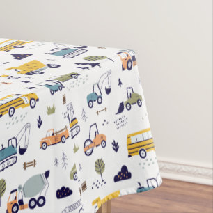 Construction Truck Birthday Party Decoration Tablecloth