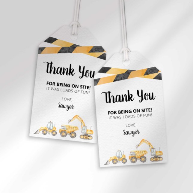 Construction Truck Birthday Party Favour Tag (Creator Uploaded)