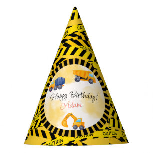 Construction Truck Birthday  Party Hat