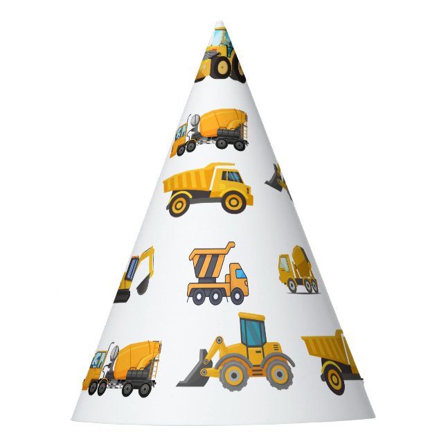 Construction Truck Birthday Party Hat (Front)