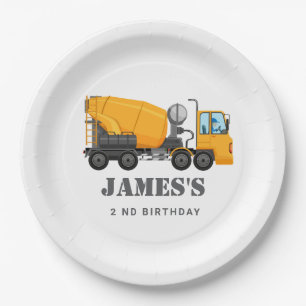 Construction Truck Birthday Party Paper Plate