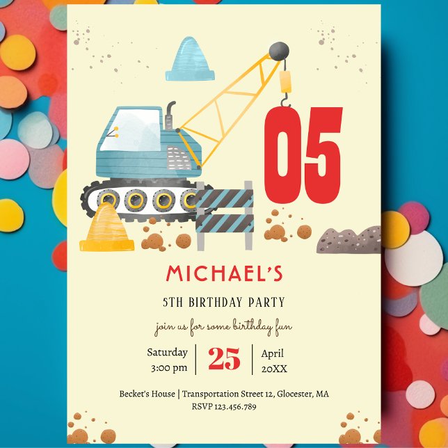 Construction truck builders birthday invitation (Creator Uploaded)