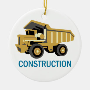 Construction Truck Ceramic Ornament