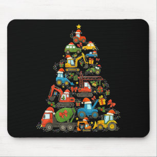 Construction Truck Christmas Tree Christmas Kids B Mouse Pad