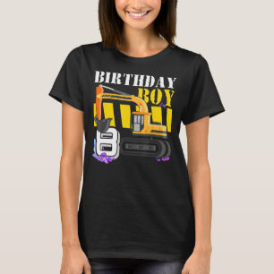 Construction Truck Excavator 8th Birthday Boy 8 Ye T-Shirt