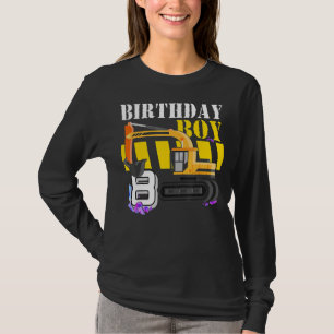 Construction Truck Excavator 8th Birthday Boy 8 Ye T-Shirt