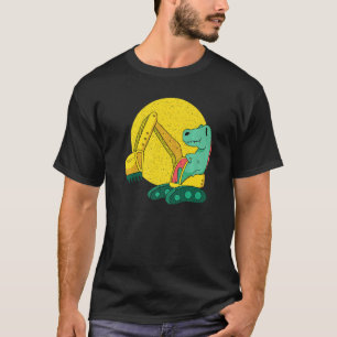 Construction Truck Excavator Concrete Mixer Dinosa T-Shirt