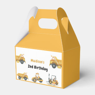 Construction Truck Kids Birthday Favor Boxes