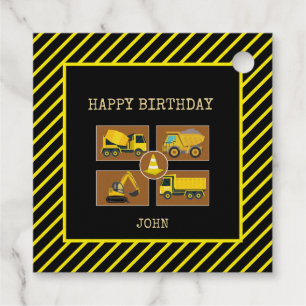 Construction Truck Kids Birthday Party Decorations Favour Tags