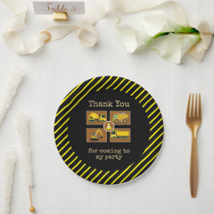 Construction Truck Kids Birthday Party Decorations Paper Plate